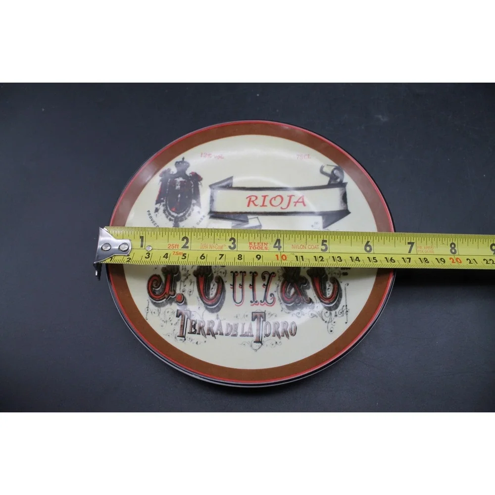 BIA Wine Label Appetizer Dessert Plates Set of 6 Boxed 6.5